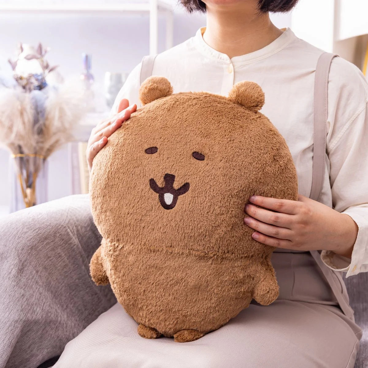 Nagano | Nagano Characters Nagano Bear Fluffy & Squishy Hugging Plush (Grey)