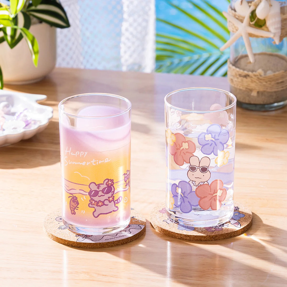 White Tiger and Black Tiger Vacation Straight Glass - Everyone in Sunglasses