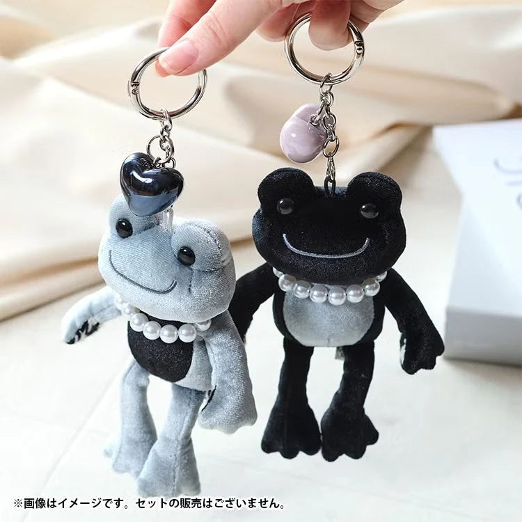 Pickles the Frog Monotone Mascot Keychain - Silver