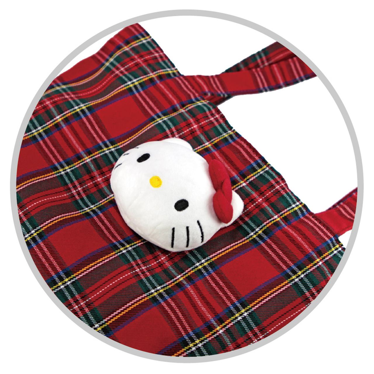 Sanrio | Sanrio Tartan Check Mascot Tote Bag - Hello Kitty