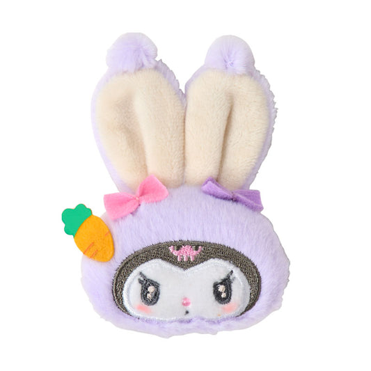Sanrio | Sanrio Characters Fluffy Rabbit Face-Shaped Hair Clip - Kuromi
