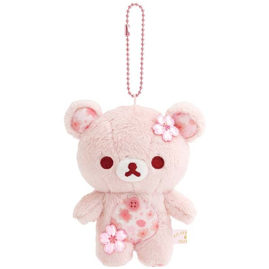 San-X | Rilakkuma Sakura Theme Hanging Plush Toy - Korilakkuma