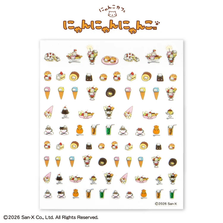 Thank You Mart exclusive x San-X Nyan Nyan Nyanko Collaboration Nail Parts Stickers
