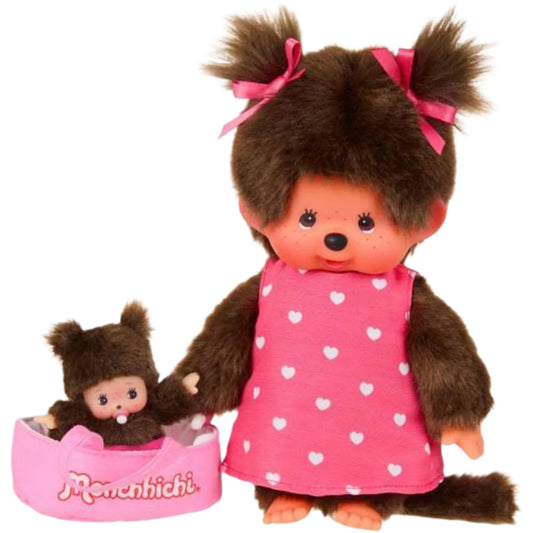 Monchhichi Global | Monchhichi With Bebichhichi In The Cot Plush Toy Set