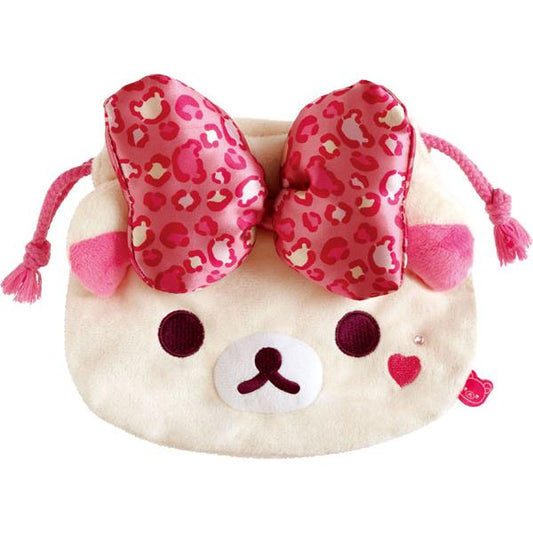 San-X | Rilakkuma 'Lots of Korilakkuma' Series Plush Drawstring Pouch - Leopard