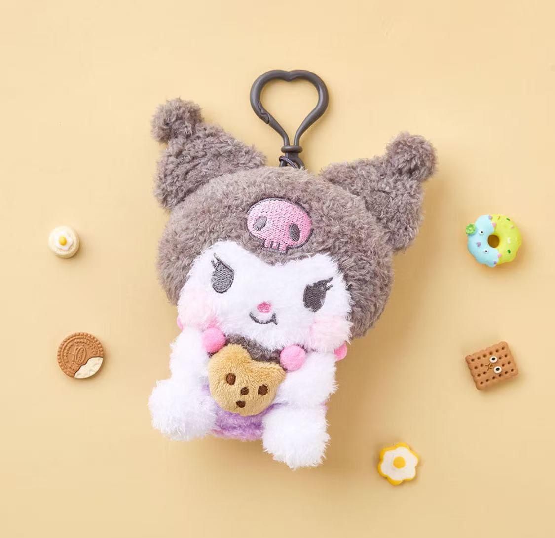 Sanrio Korea | Sanrio Fluffy Curly Hair Biscuit Plush Keychain