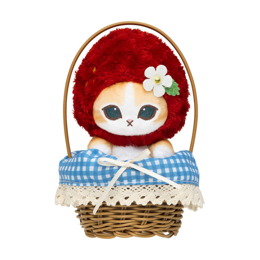 Mofusand | Mofusand MERCI STRAWBERRY Basket Plush Toy - Red