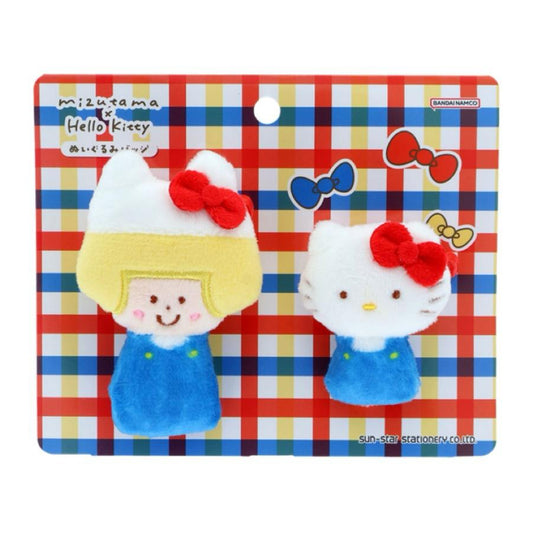 Sanrio | Mizutama x Sanrio Characters Plush Badge (Set of 2) - Hello Kitty