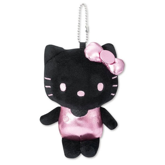 Sanrio Avail | Hello Kitty All Black & Shinny Mascot Charm -Silver