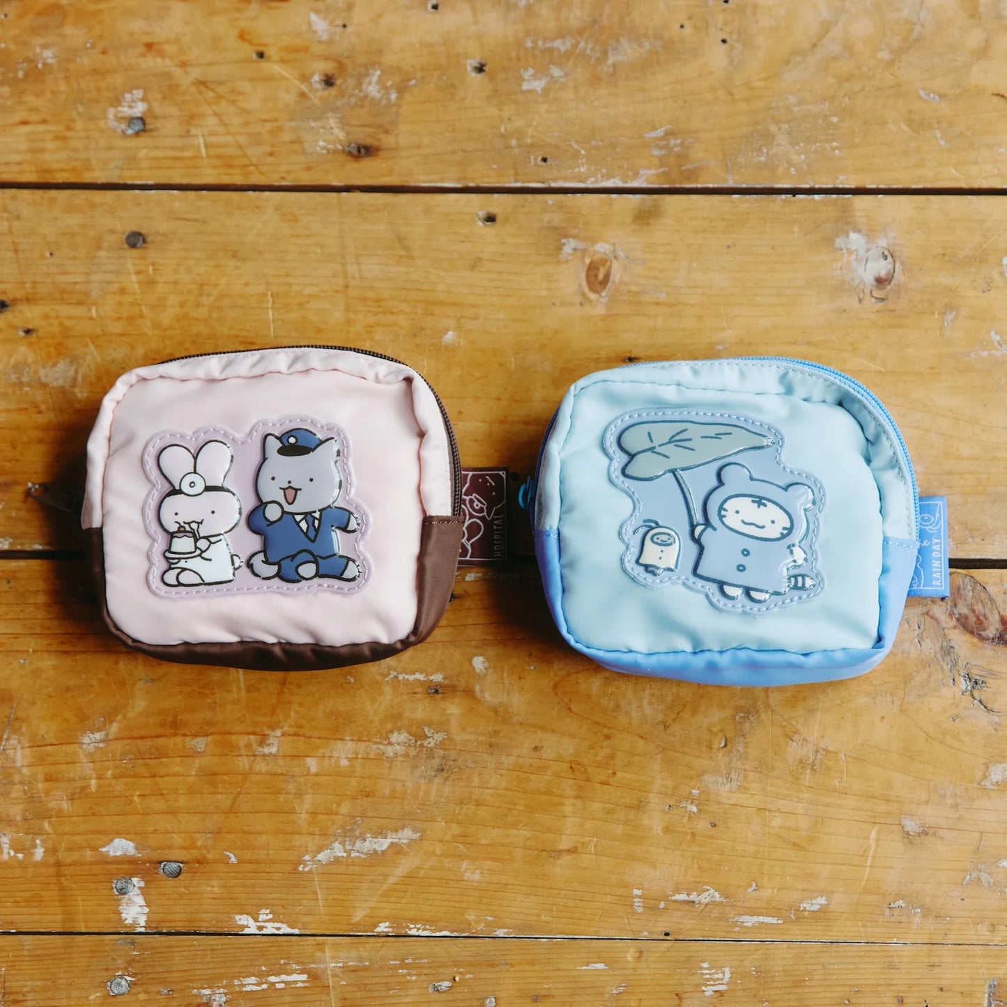 White Tiger and Black Tiger Dr Rabbit Nandemo Hospital Puffy Appliqué Pouch - Rabbit Hospital