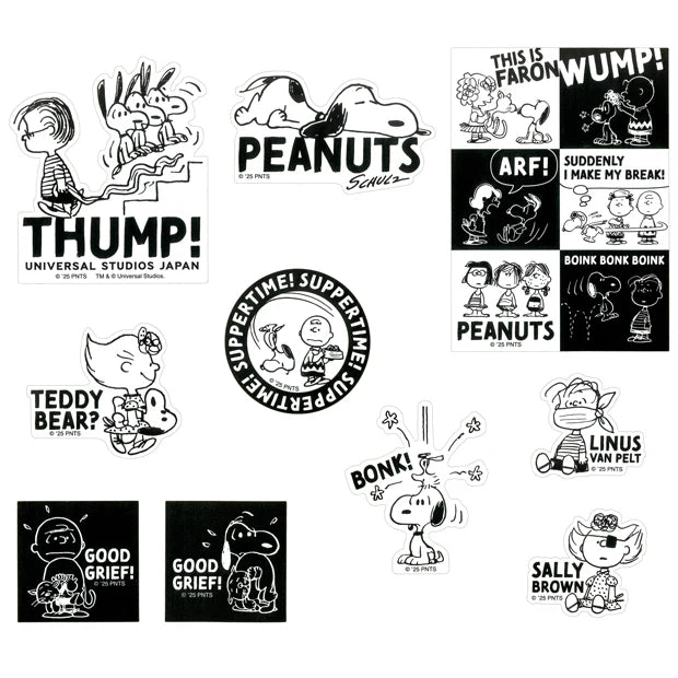 Universal Studios Japan | USJ Peanuts Snoopy Sticker Set - B&W