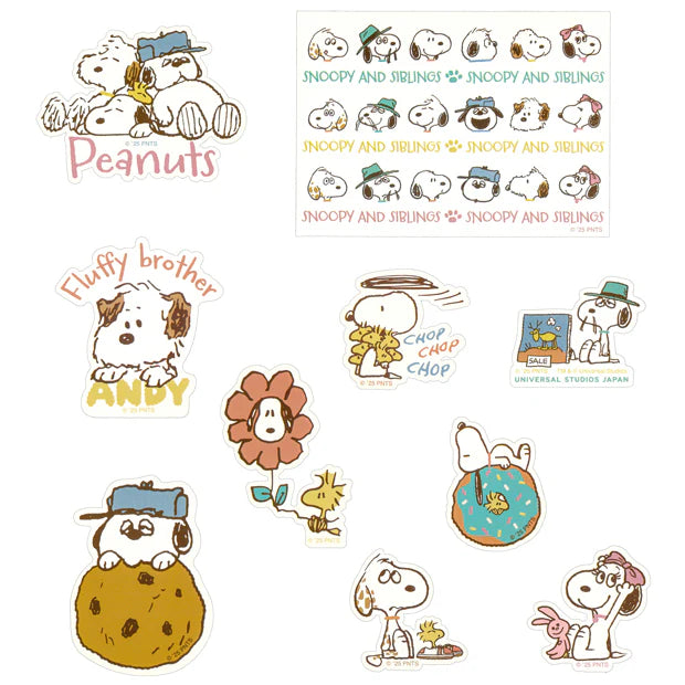 Universal Studios Japan | USJ Peanuts Snoopy Sticker Set - Snoopy & Siblings