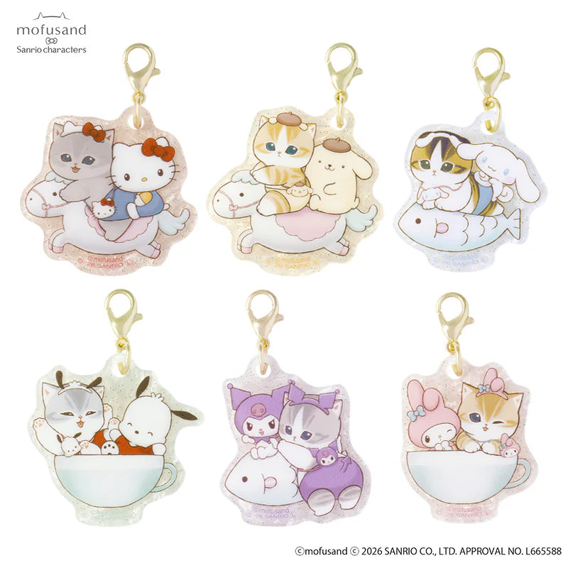 Mofusand | Mofusand x Sanrio Characters Trading Marble Acrylic Charm Blind Box (6 Types)
