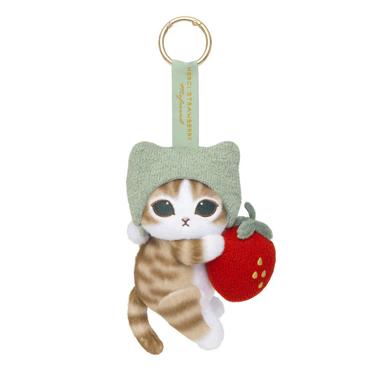 Mofusand | Mofusand MERCI STRAWBERRY Mascot Keychain - Tabby Cat