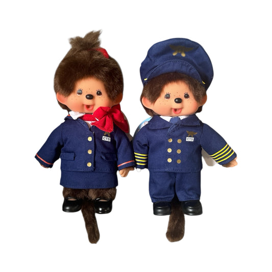 Monchhichi | New Chitose Airport Limited Flight Attendants Monchhichi Plush Toy Boy & Girl (Set of 2)