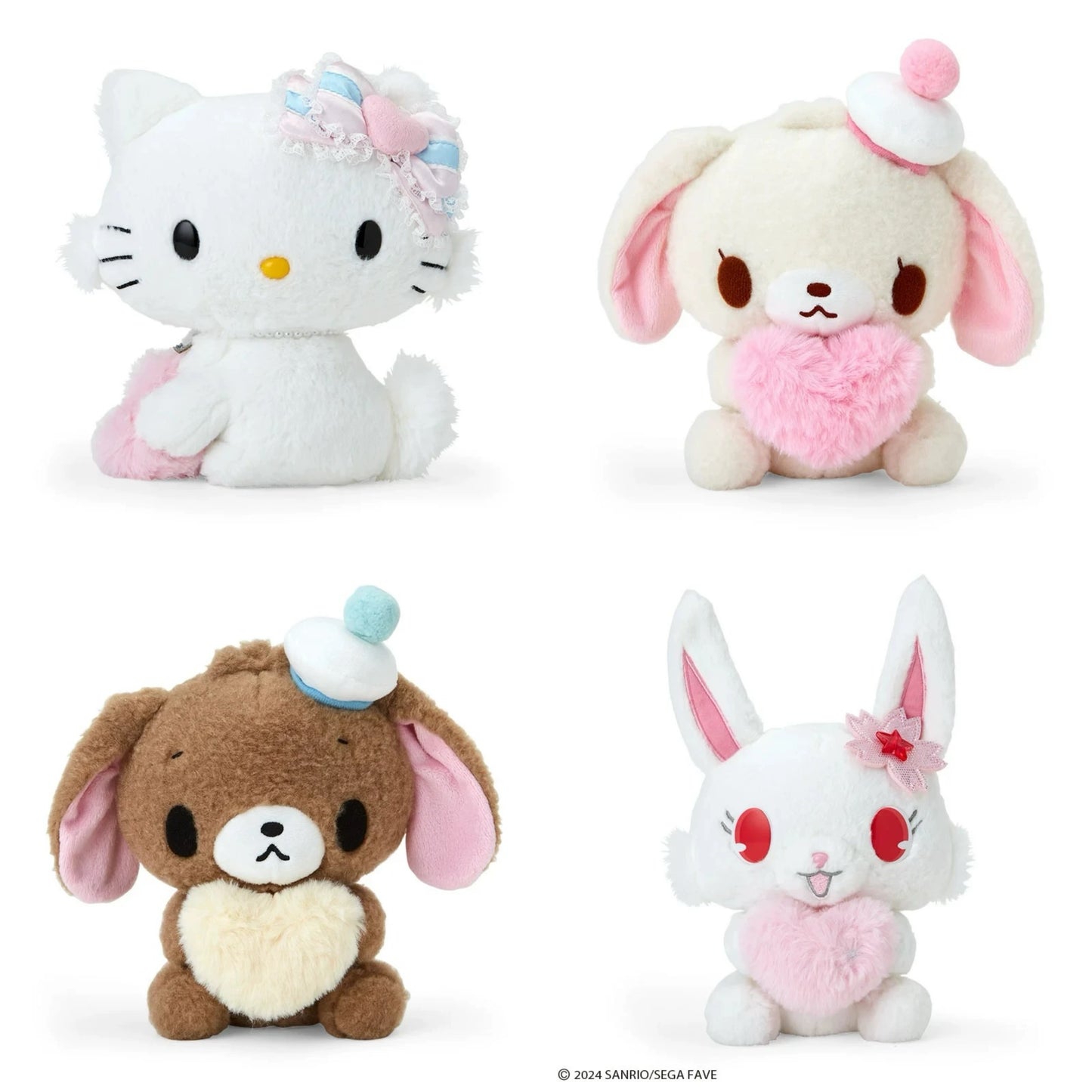 Sanrio | Fluffy Heart Design | Honey Cute Plush Toy Sugar Bunny Shirosa