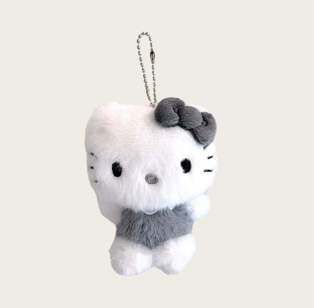 Sanrio Korea | Sanrio Fluffy Grey & White Plush Keychain