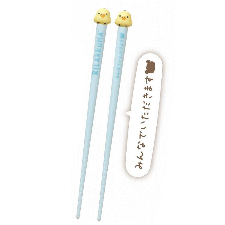 San-X | Rilakkuma Chopsticks With Mascots - Kiiroitori