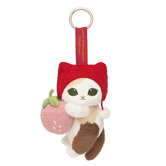 Mofusand | Mofusand MERCI STRAWBERRY Mascot Keychain - Calico Cat