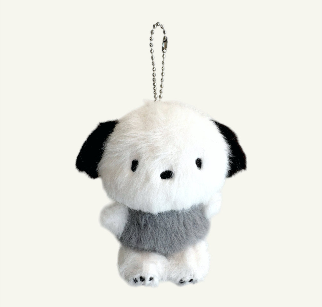 Sanrio Korea | Sanrio Fluffy Grey & White Plush Keychain