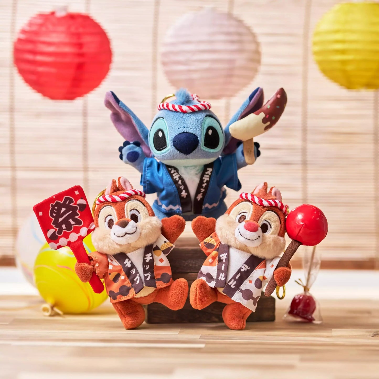Disney Store JP | Japanese Matsuri Katakana Happi Plush Keychain - Stitch