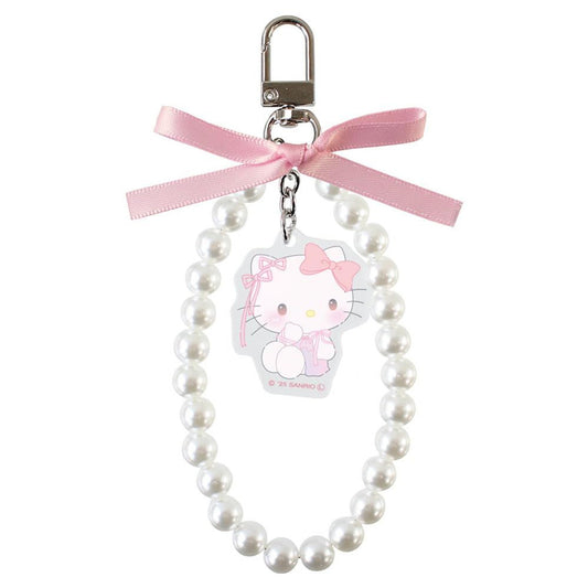 Sanrio | Sanrio Ribbon Pearl Keychain Ballet Core - Hello Kitty