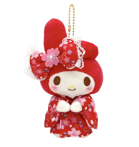 Sanrio | Sakura Kimono Design Plush Keychain - My Melody Red