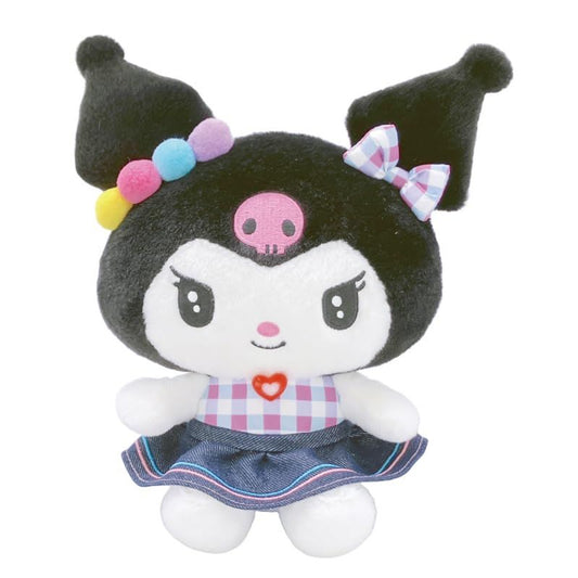 Sanrio | Gingham Denim Plush Toy S - Kuromi