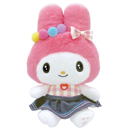 Sanrio | Gingham Denim Plush Toy S - My Melody
