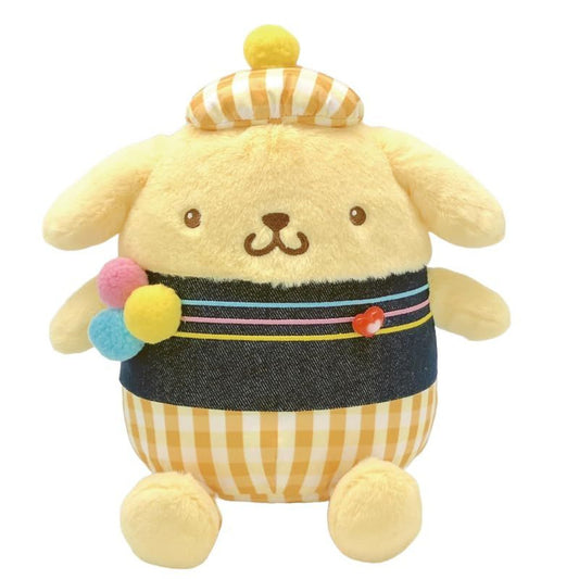 Sanrio | Gingham Denim Plush Toy S - Pompompurin
