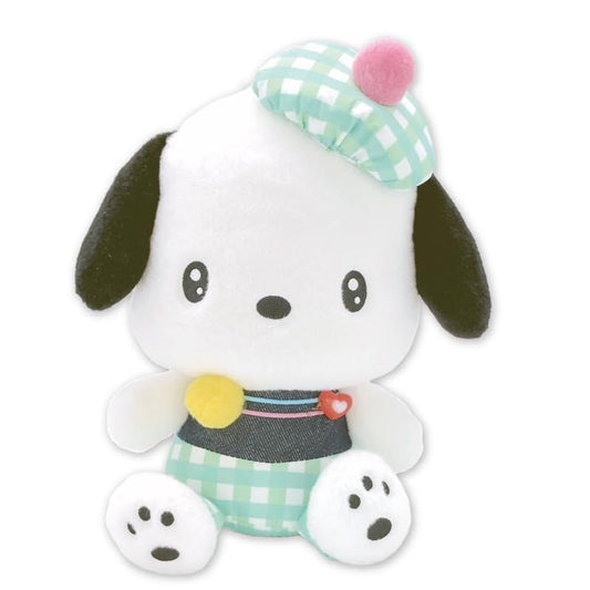 Sanrio | Gingham Denim Plush Toy S - Pochacco