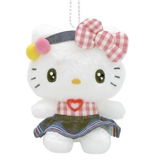 Sanrio | Gingham Denim Mascot Holder - Hello Kitty