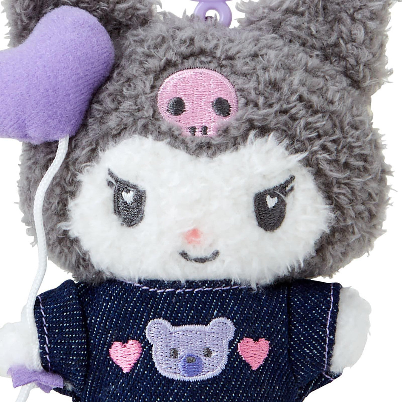 Sanrio | Denim Patch Design Series | Kuromi Mascot Holder Plush Keychain