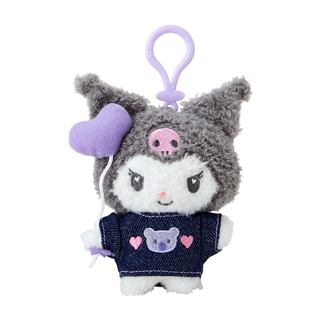 Sanrio | Denim Patch Design Series | Kuromi Mascot Holder Plush Keychain