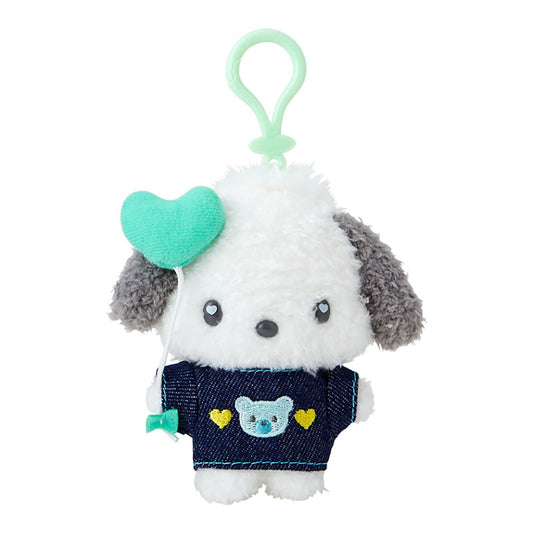 Sanrio | Denim Patch Design Series | Pochacco Mascot Holder Plush Keychain