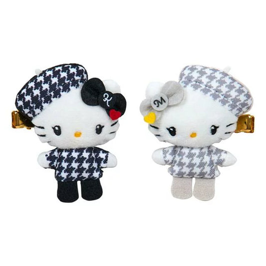 Sanrio | Hello Kitty Monochrome Girly Twin Outfits Plush Hair Clip (Set of 2)