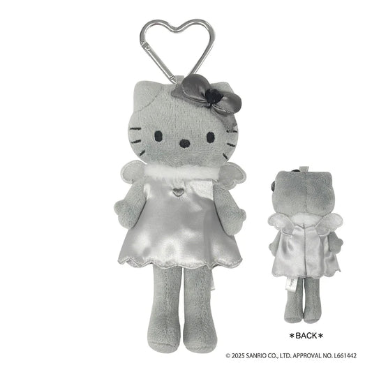 Sanrio | Hello Kitty Monochrome Black& Grey Collection | Hello Kitty Style Up Plush Keychain - Angel Grey