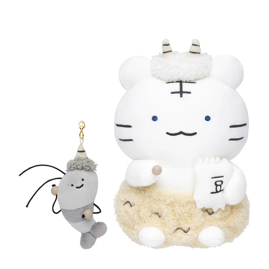 White Tiger and Black Tiger Bean-smaking Plush Toy Set