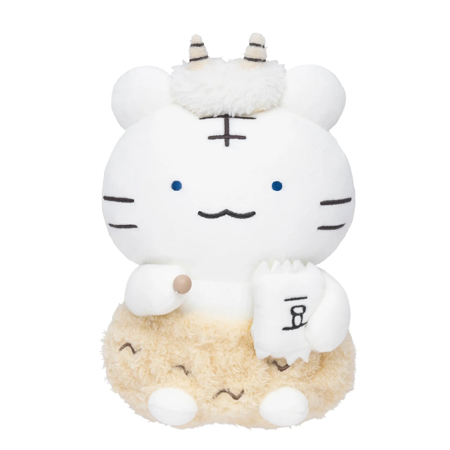 White Tiger and Black Tiger Bean-smaking Plush Toy Set