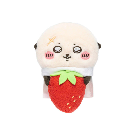 Chiikawa | 'Chiikawa Hanging Plush Toy to Watch Over You from the Desktop (07 Rakko holding a strawberry)