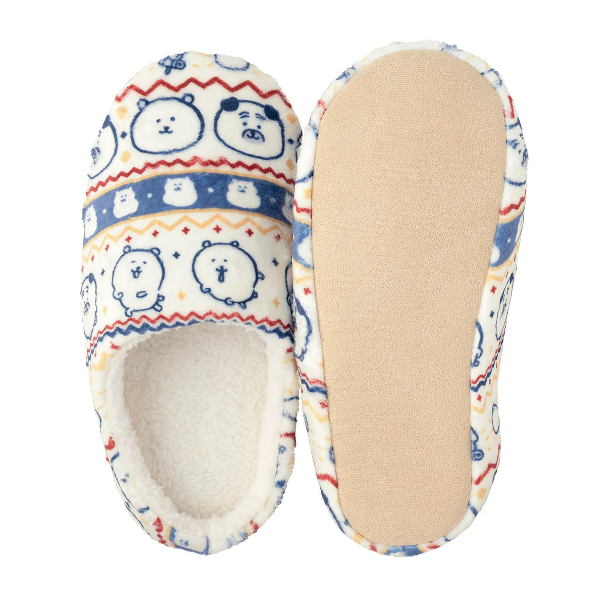 Nagano | Nagano Characters Warm Large Room Shoes (Ivory)