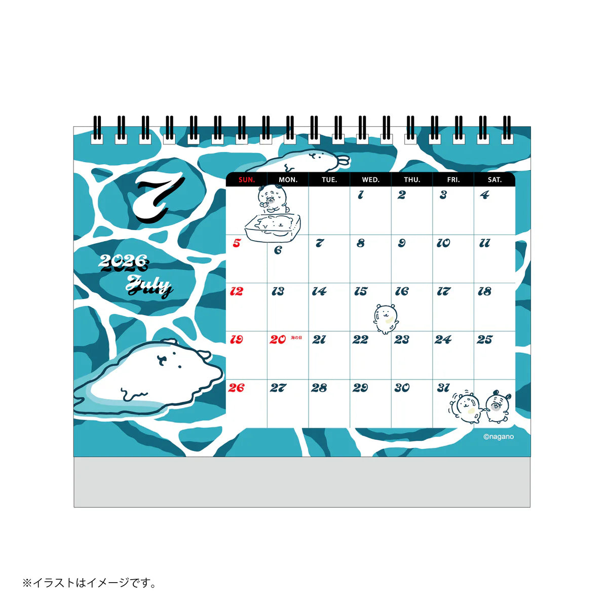 Nagano | Nagano Characters January 2026 Starting Desk Calendar (with Mini Sticker)
