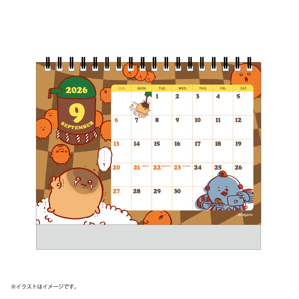 Nagano | Nagano Characters January 2026 Starting Desk Calendar (with Mini Sticker)