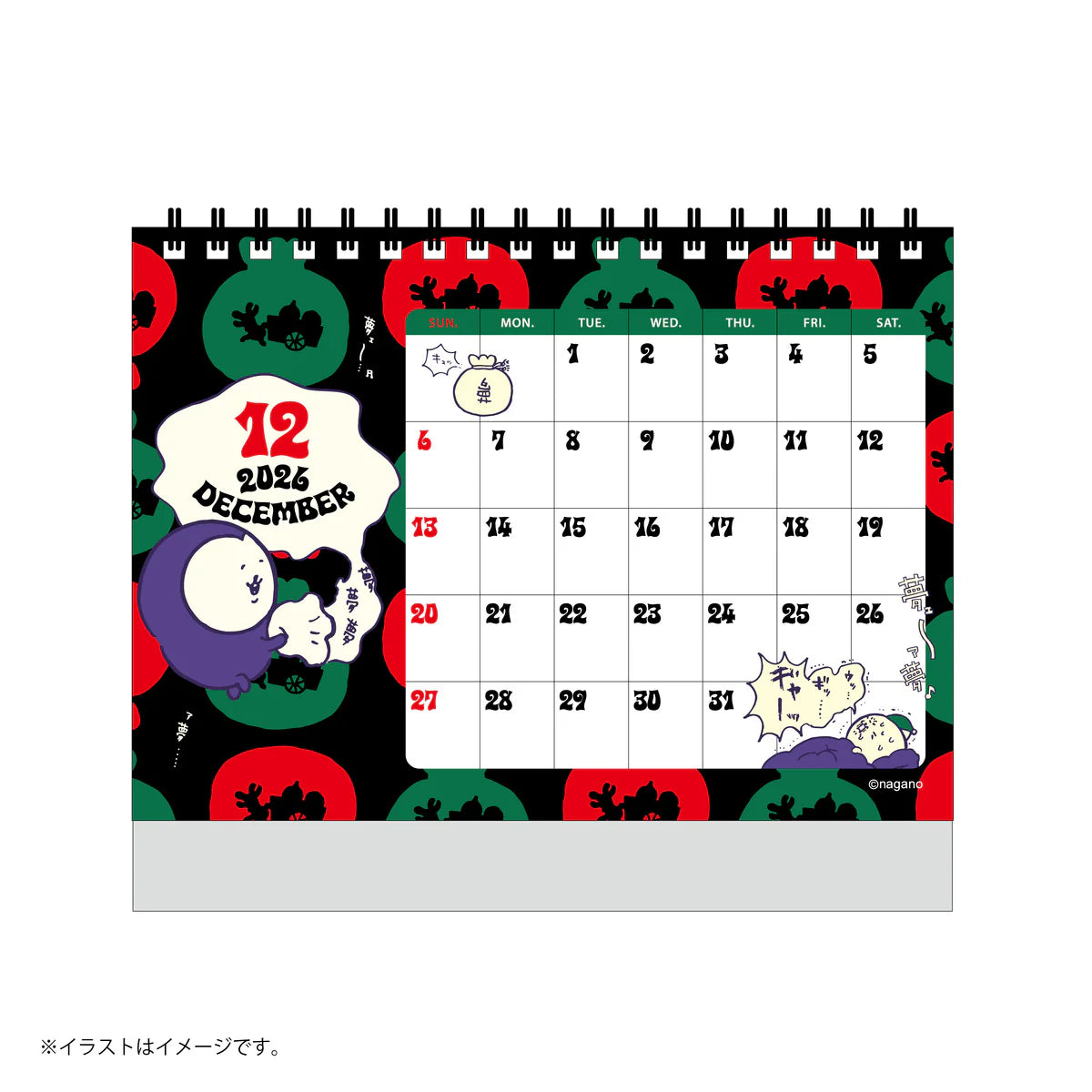 Nagano | Nagano Characters January 2026 Starting Desk Calendar (with Mini Sticker)