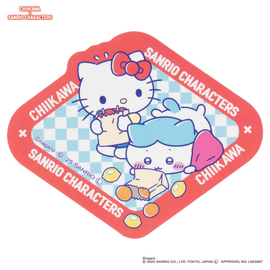 Chiikawa × Sanrio Characters Trading Supermarket Smartphone-sized Stickers (Hachiware and Hello Kitty)