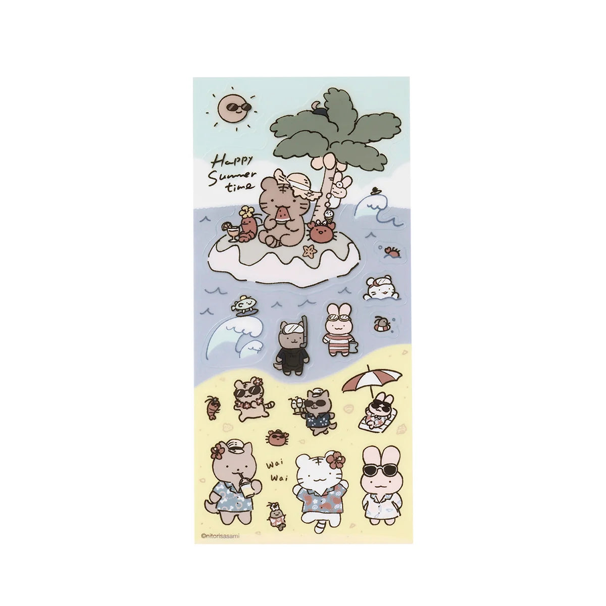 White Tiger and Black Tiger Vacation Themed Clear Stickers