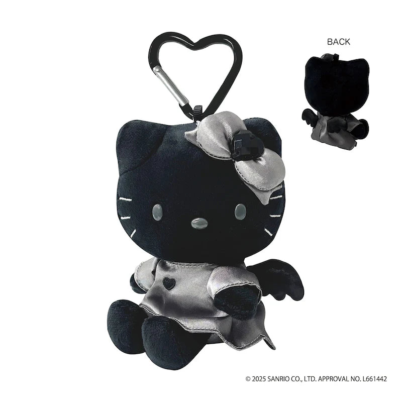 Sanrio | Hello Kitty Monochrome Black& Grey Collection | Hello Kitty Angel Plush Keychain - Black