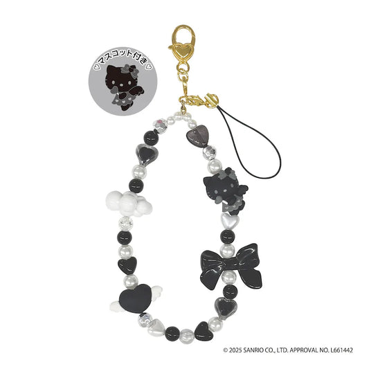 Sanrio | Hello Kitty Monochrome Black& Grey Collection | Hello Kitty Phone Strap - Black