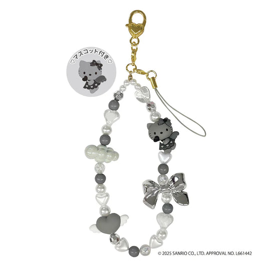 Sanrio | Hello Kitty Monochrome Black& Grey Collection | Hello Kitty Phone Strap - Grey