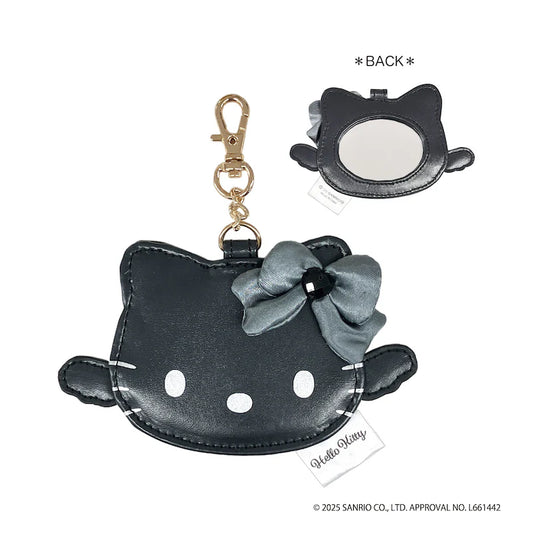 Sanrio | Hello Kitty Monochrome Black& Grey Collection | Hello Kitty Angel Face Mirror Charm - Black
